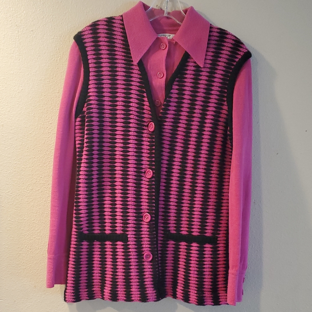 Vintage 1960's Op Art Cardigan